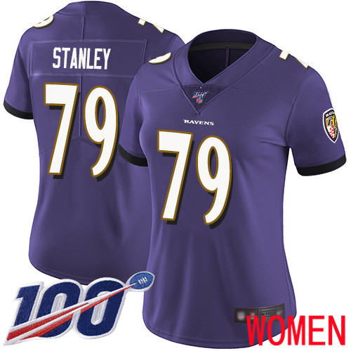 Baltimore Ravens Limited Purple Women Ronnie Stanley Home Jersey NFL Football #79 100th Season Vapor Untouchable->women nfl jersey->Women Jersey